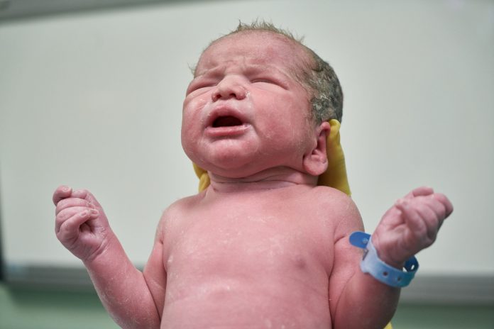 Photo of newborn baby for article by Dr Anne Malat called 'This is going to hurt'